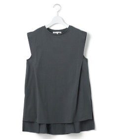 23区 L 【洗える】コンパクトヤーン フレアデザイン ノースリーブ カットソー