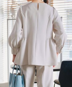 Tiaclasse 【ダブルクロス】パフスリーブペプラムチュニックブラウス