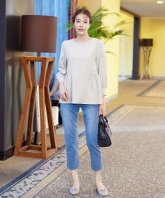 Tiaclasse 【ダブルクロス】パフスリーブペプラムチュニックブラウス