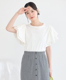 earth music&ecology フリルスリーブプルオーバー