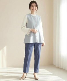 ANY SIS 【洗える】ペプラムニット ジレ