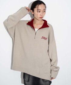 WEGO 【ユニセックス着用ITEM】ワンポイントハーフジッププルオーバー