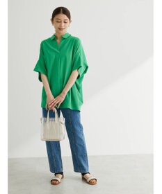 Green Parks 綿麻混スキッパーシャツ
