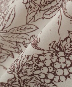 YECCA VECCA ラインフルーツ柄ラッフルブラウス