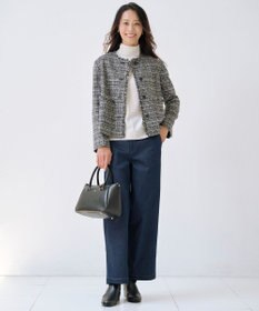 J.PRESS LADIES L 【WEB限定カラーあり】ハイパワーデニムツイル ワイドパンツ