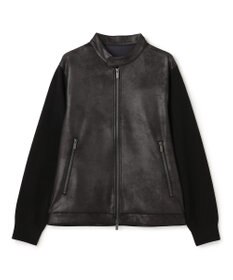 JOSEPH HOMME 【ストレッチ】レザーライクジャージーニットブロック　ZIP UPブルゾン