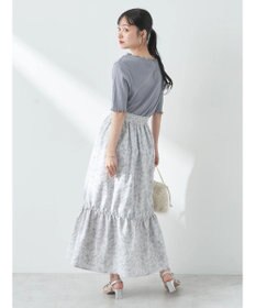 earth music&ecology フラワーティアードテックスカート