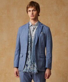 JOSEPH ABBOUD 【キングサイズ・清涼/ストレッチ】ストレッチリネンシャンブレー ジャケット