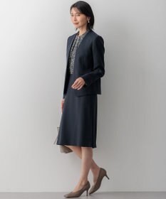 23区 S 【洗える】ウールライクカルゼ ノーカラージャケット