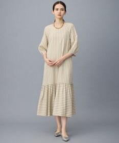 自由区 ビスコースナイロンドビーストライプ ワンピース