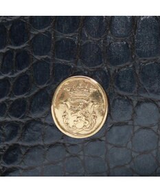 A.D.M.J. 【牛革】クロコ型押しキューブトート21cm(ショルダーストラップ付)