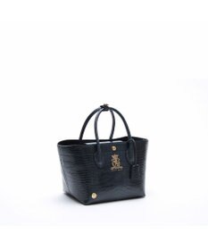 A.D.M.J. 【牛革】クロコ型押しキューブトート21cm(ショルダーストラップ付)