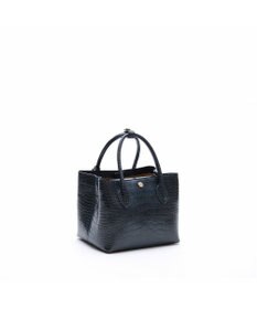 A.D.M.J. 【牛革】クロコ型押しキューブトート21cm(ショルダーストラップ付)