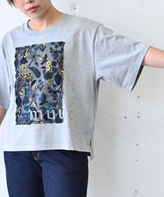 muuc 〈オープンエンド糸使用ドライタッチコットン生地〉筆記帳刺繍オーバーサイズTシャツ