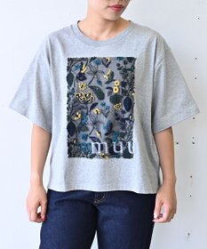 muuc 〈オープンエンド糸使用ドライタッチコットン生地〉筆記帳刺繍オーバーサイズTシャツ