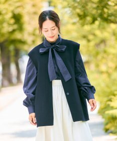 #Newans バックペプラムダブルフェイスジレ