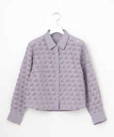 自由区 シアージオメトリックジャカードクロップド丈 ブラウス