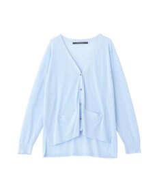 YECCA VECCA ハイゲージミドル丈Vネックカーディガン