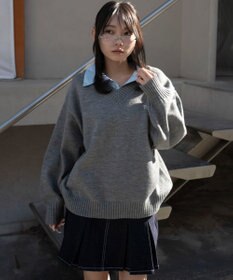 WEGO シャツドッキングニットプルオーバー