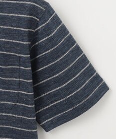 JOSEPH ABBOUD MOUNTAIN 【SPACE／UNISEX】クイックドライ リネンハニカムボーダーポロシャツ