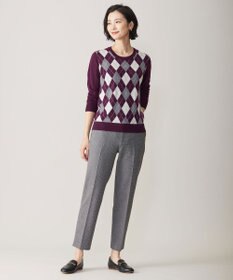 J.PRESS LADIES S 【洗える】チェルビック チェック テーパード パンツ