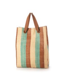 UNBILLION kakatoo ラフィアストライプカラーハンドルトート