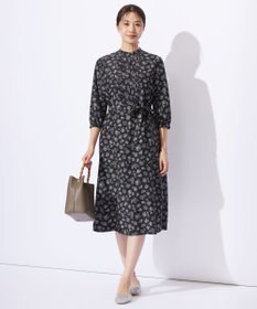 J.PRESS LADIES L 【WEB限定カラーあり・洗える】ラインフラワープリント ワンピース