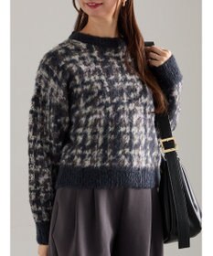 Te chichi チェックジャガードニットプルオーバー