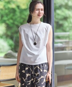 23区 【SLOW/一部店舗限定】ライトツイストコットン 切り替えデザイン Tシャツ