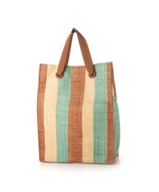 UNBILLION kakatoo ラフィアストライプカラーハンドルトート