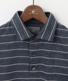 JOSEPH ABBOUD MOUNTAIN 【SPACE／UNISEX】クイックドライ リネンハニカムボーダーポロシャツ