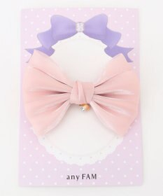 ANY KIDS オーガンジーリボンヘアクリップ