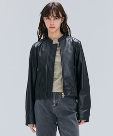 BEIGE， 【andGIRL 秋号掲載】CLYDE / ステッチデザインラムレザーブルゾン