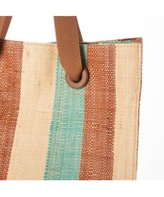 UNBILLION kakatoo ラフィアストライプカラーハンドルトート