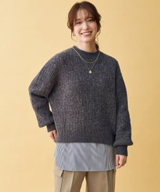 ANY レーシーモールニット チャコール