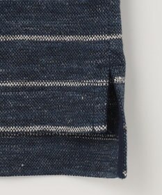 JOSEPH ABBOUD MOUNTAIN 【SPACE／UNISEX】クイックドライ リネンハニカムボーダーポロシャツ