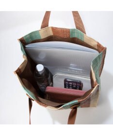 UNBILLION kakatoo ラフィアストライプカラーハンドルトート