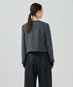 GRACE CONTINENTAL シャギーチェックノーカラージャケット