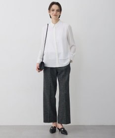 ICB  BackSatinAmunzen  異素材デザイン シャツブラウス