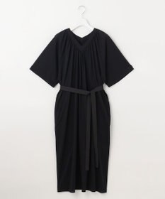 自由区 【WEB限定・洗える・XSサイズあり】ライトギャザーフレアスリーブ ワンピース