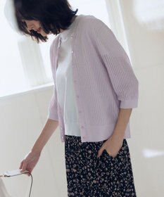 組曲 L 【前後着用可】レーシーニット カーディガン