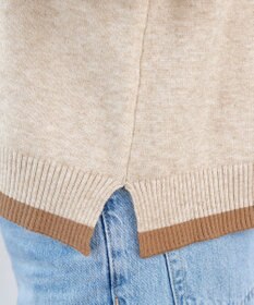 Tiaclasse L 【洗える】もっちり素材が肌触り抜群の配色ニットトップス