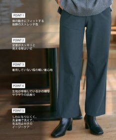 Tiaclasse 【日本製・新色追加・洗える・ストレッチ】エアシルキーワイドパンツ