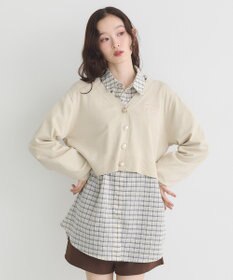 earth music&ecology ロゴ刺繍カーディガン