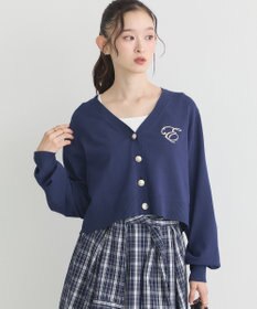 earth music&ecology ロゴ刺繍カーディガン