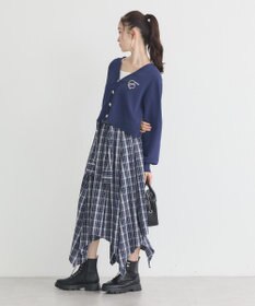 earth music&ecology ロゴ刺繍カーディガン