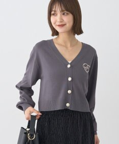 earth music&ecology ロゴ刺繍カーディガン