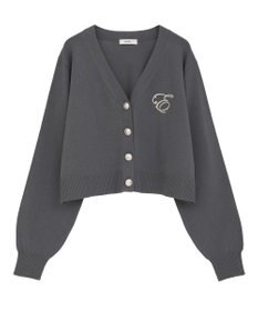 earth music&ecology ロゴ刺繍カーディガン