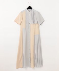 GRACE CONTINENTAL プリーツ配色ワンピース