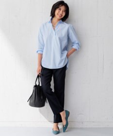 23区 【洗える/セットアップ対応】アイアスマットストレッチ テーパード パンツ